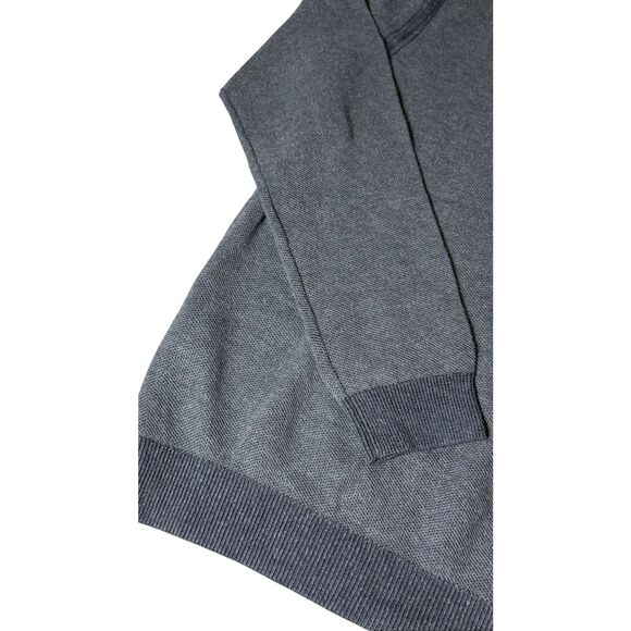 Tommy Bahama Reversible 1/4 Zip Pima Cotton Sweater Medium Gray - Picture 4 of 7
